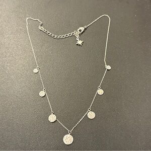 Aster Silver Disc Necklace Adjustable Length